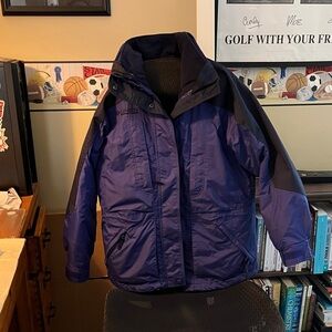 Columbia sportswear 3-1 interchange ski jacket purple and black shoulder panels